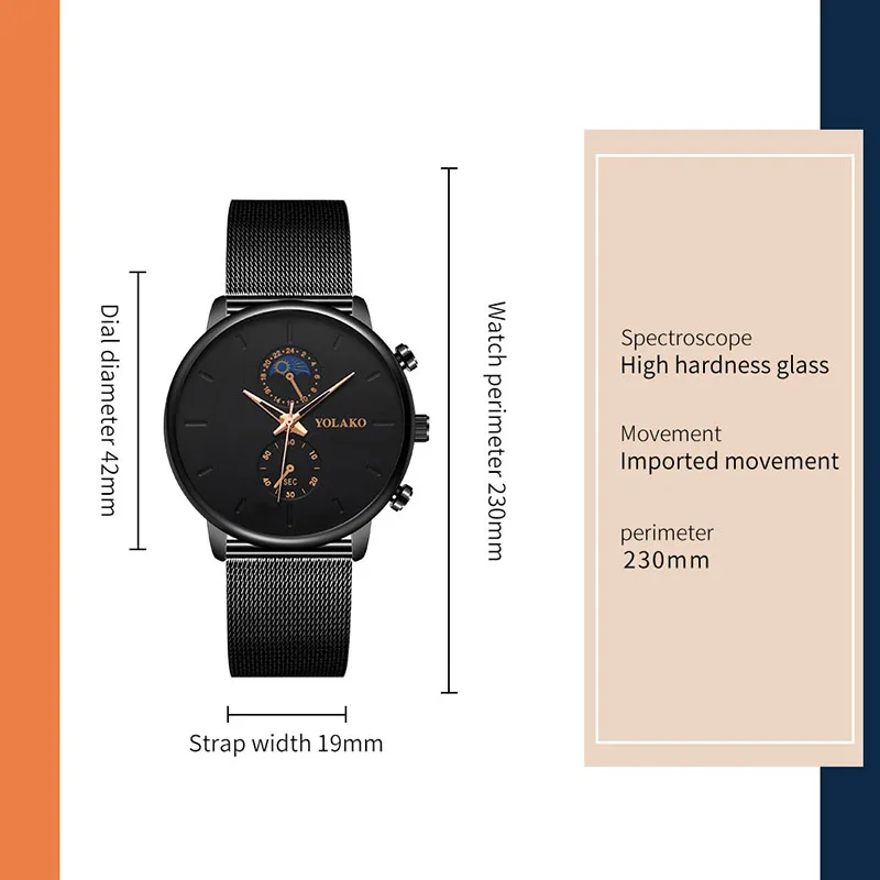 

Luxury Watch Mens Casual Fashion Business Black Mesh Belt Sports Ultra Thin Watch Male Analog Simple Wrist Watch Relogio Masculi