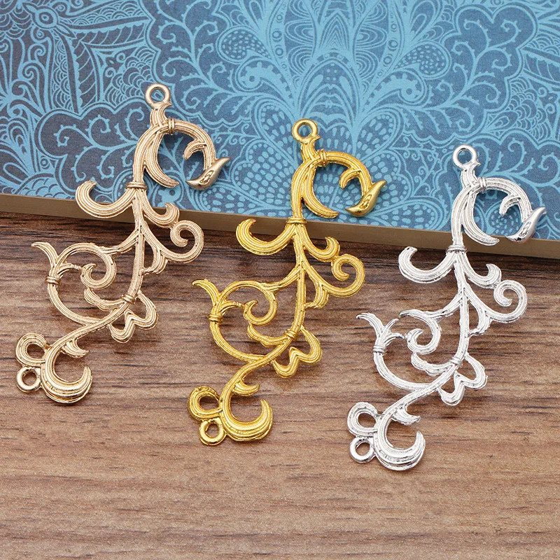 

20pcs 28*57mm Metal Alloy Cloud Pattern Pendant Connectors Gold/ Silver color KC Gold/ Tone Charm DIY Jewelry Findings