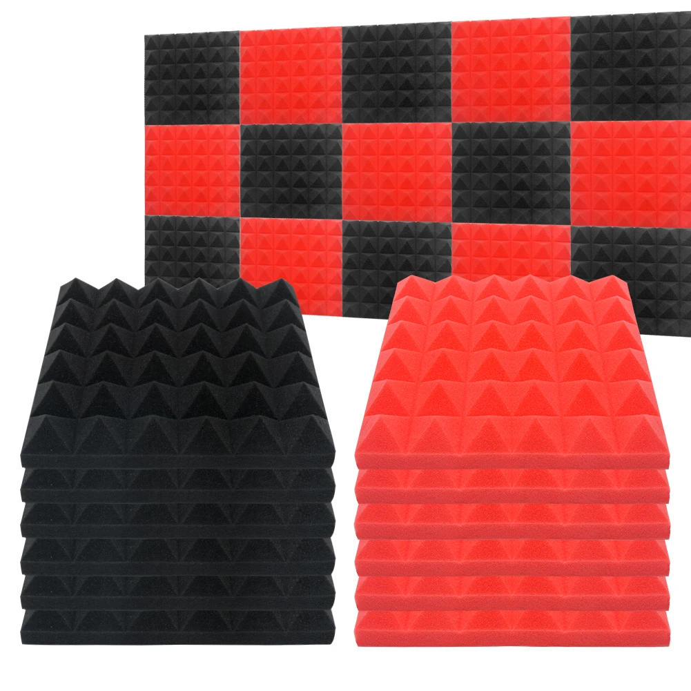 

12pcs/pack Recording Studios Soundproof Noise Cancelling Offices KTV Sound Insulation Hardware Acoustic Foam Board Absorption