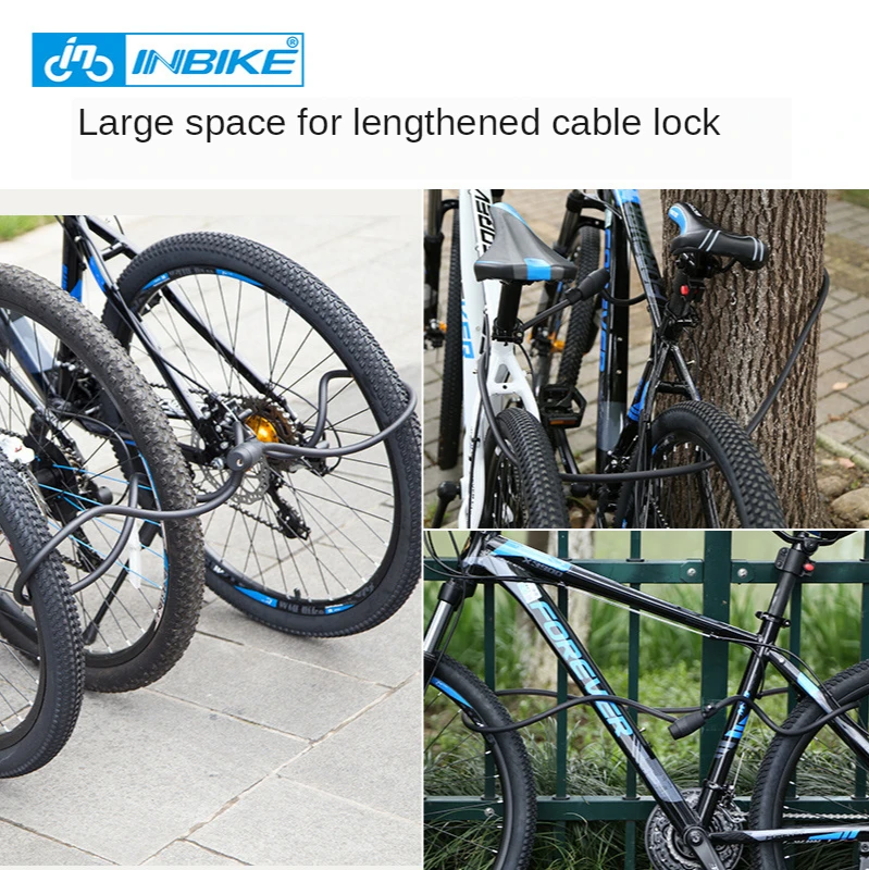 

INBIKE MTB bicycle lock 18MM bicycle steel cable lock road bike anti-theft ring lock