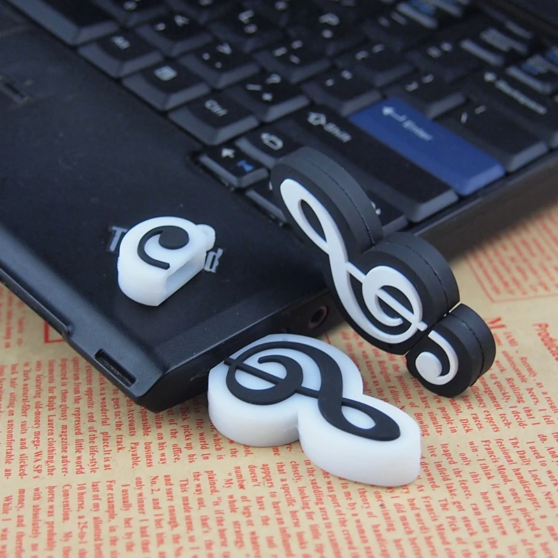 USB флеш накопитель силиконовый в виде музыкальной ноты 64 ГБ 32 128 Мб|USB