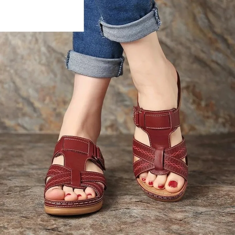 Сандалии женские ортопедические с открытым носком очень мягкие босоножки на