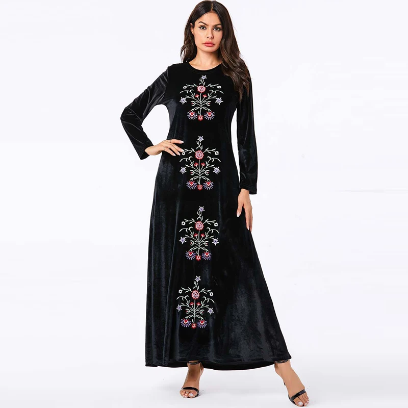 Бархатный Дубай Abaya Турция мусульманский хиджаб платье кафтан Caftan турецкая