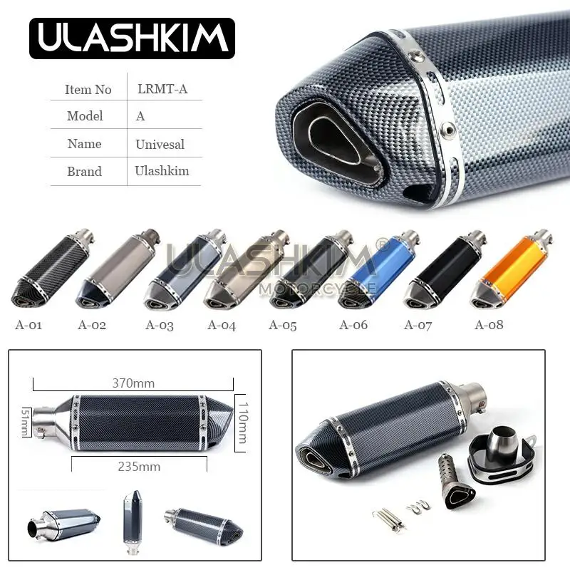 

M3 Motorcycle Full System Exhaust Muffler Middle Connect Pipe Slip On For HONDA GROM MSX 125 MSX125 2012 2013 2014 2015