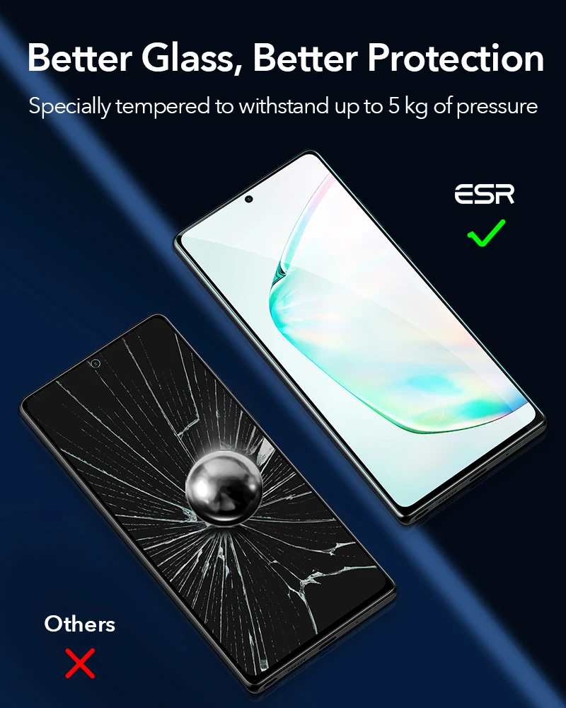 ESR 2PCS Screen Protector for Samsung Note 20 Ultra Tempered Glass for Samsung Galaxy Note 10 S20 Ultra A40 A50 A51 A70 A71 A10