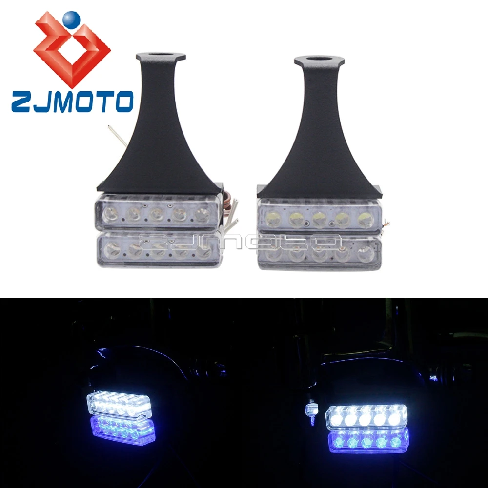 

Universal Black Shell Turn Signal Blinker Blue Double Mini LED Indicator Light For Harley Honda Suzuki Bobber Yamaha