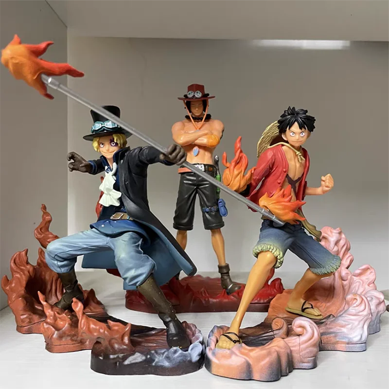 

Anime One Piece Figurine Monkey D Luffy Ace Sabo Three Brothers Action Figurine Collection Model Toys Doll 3PCS/Set