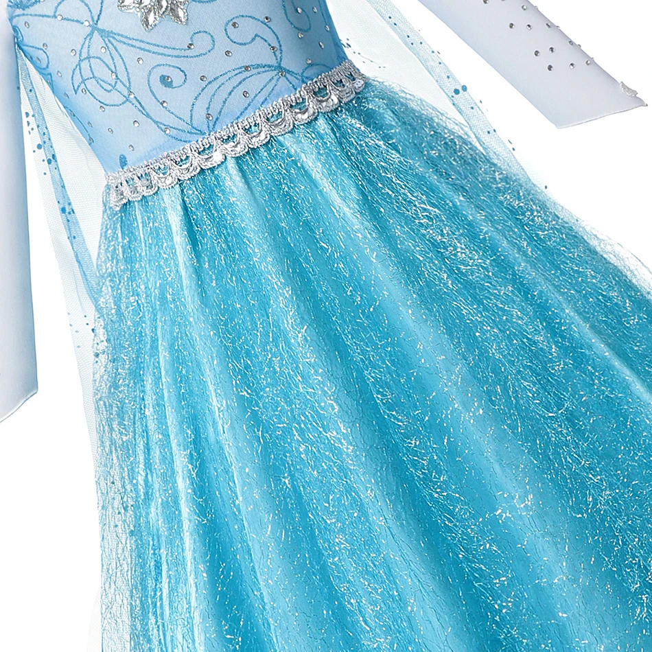 Queen Elsa Dress for Girls Princess Party Fancy Costume Long Sleeve Crystal Halloween Carnival Frozen Cosplay Clothing | Детская одежда