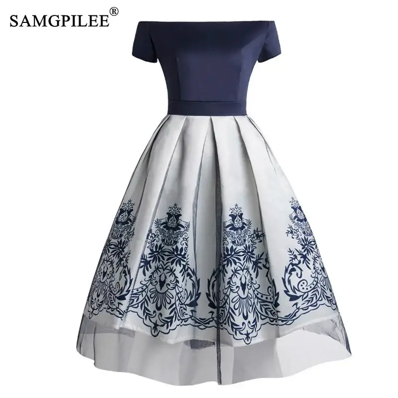 Двухцветное Сетчатое многослойное платье Samgpilee с цветочным принтом элегантное