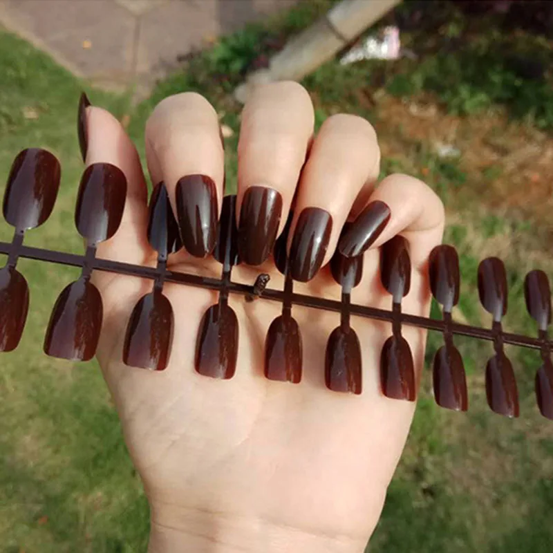 Длинные накладные ногти с круглой головкой Nusx элегантные полным покрытием для