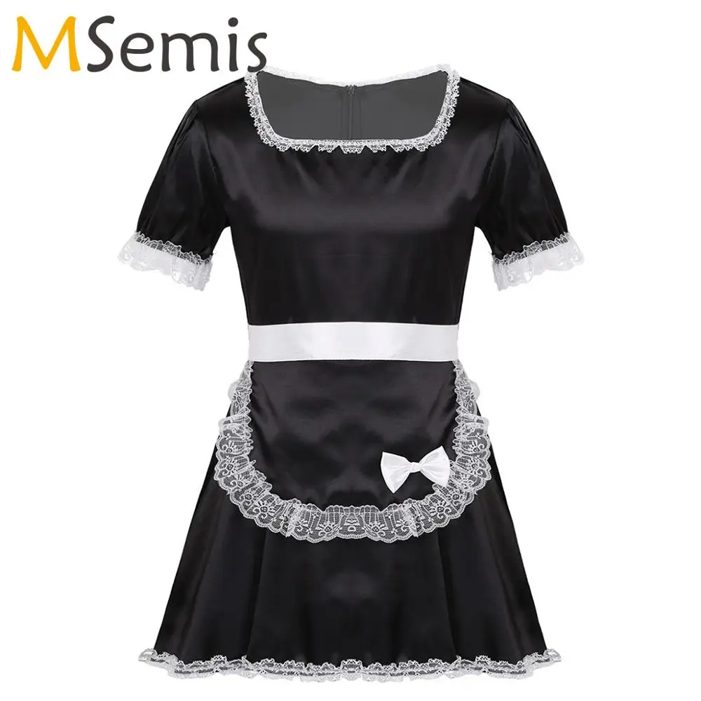 Женское Шелковистое атласное платье Sissy мини-платье с короткими рукавами и