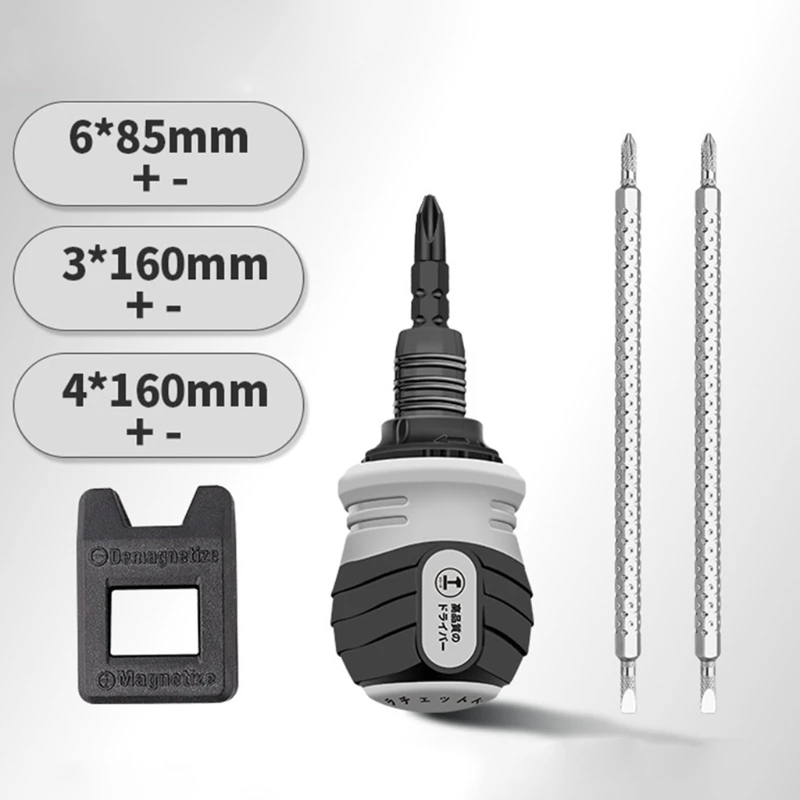 

Мини-отвертка X37E, компактная отвертка с плоской и перекрестной головкой, с короткой ручкой и магнитными наконечниками