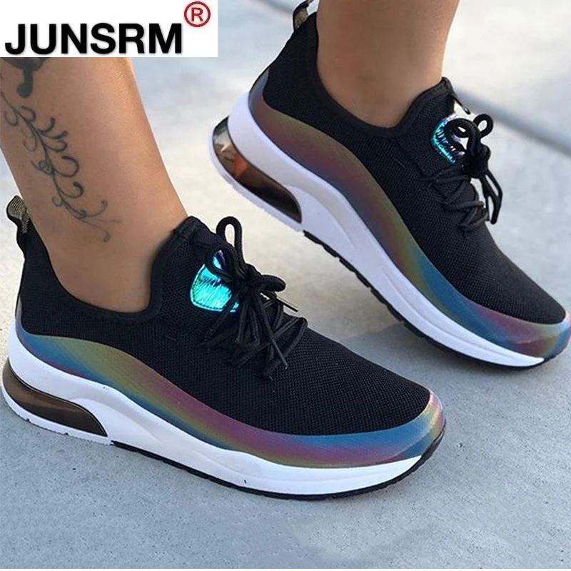 Women Lace Up Sneaker 2021 Woman Casual Mesh Spring Autumn Women's Breathable Ladies Comfortable Female Vulcanize Shoe Plus Size