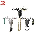 Прикольная пластиковая скошенная голова оленя, крючок, вешалка, Ювелирное кольцо, ожерелье, браслет, настенная дверь, держатель шкафа, Декор, дисплей, крючок, стойка