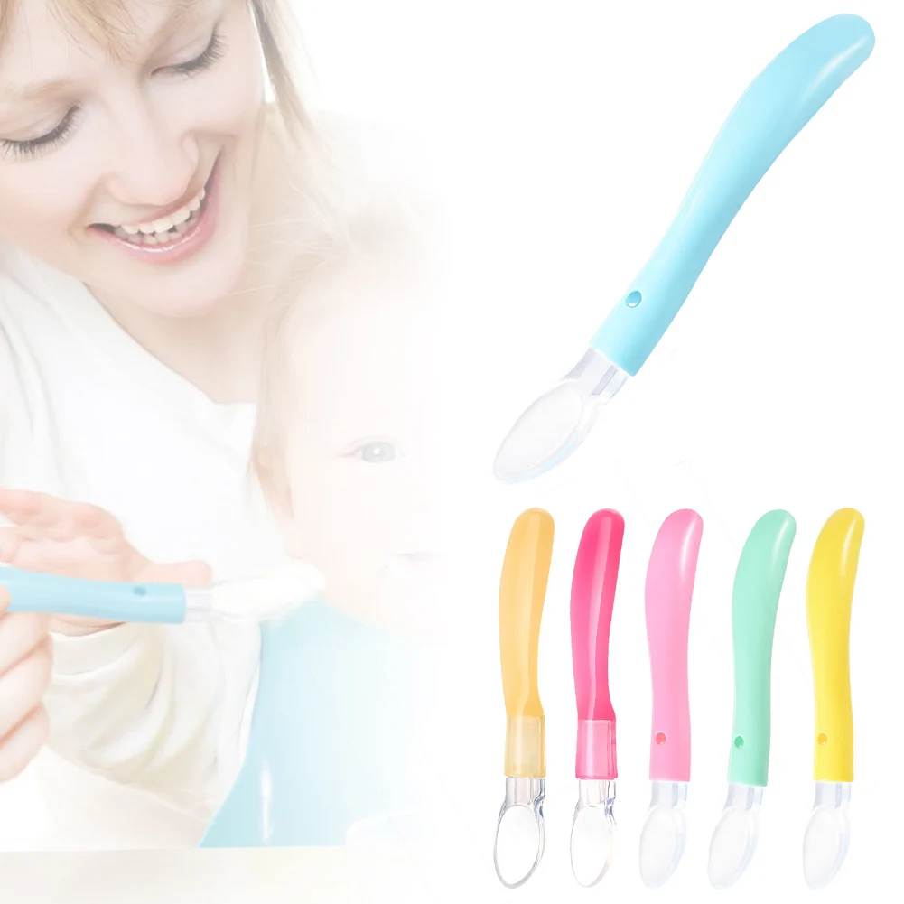 

Baby Silicone Spoon Soft First Stage Feeding Spoon Self-Feeding Training Spoon For Toddlers Kids Boys Girls Bebe Lunch Tools