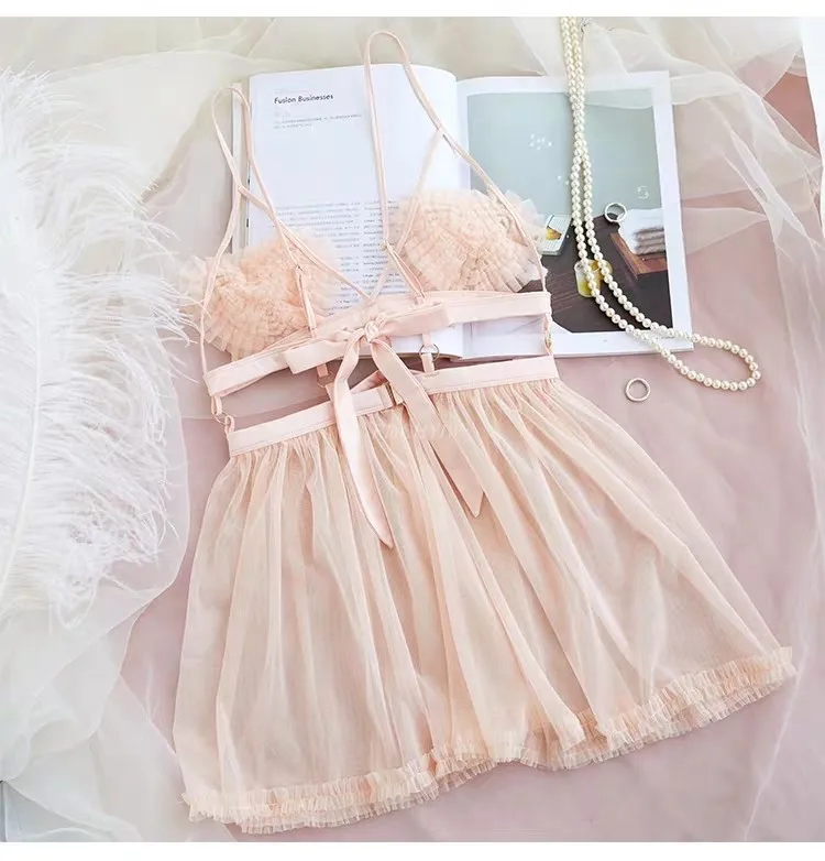 Розовая Сексуальная ночная рубашка прозрачное Сетчатое ажурное Сексуальное