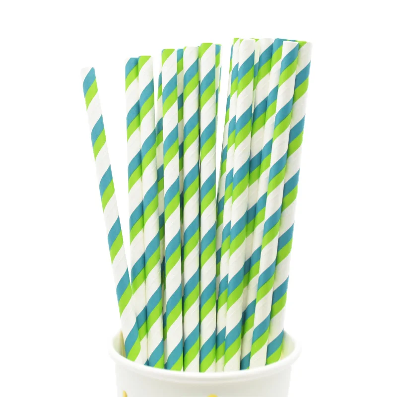 25pcs straws 25 шт. год радужные бумажные соломинки Рождество Дети питьевой соломки для дней рождения вечерние принадлежности Свадебные украшения - Цвет: 25pcs straws