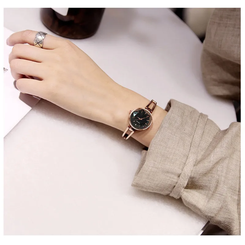 Простые Модные часы для женщин роскошные из розового золота популярный дамский