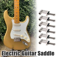 6pcsset guitar bridge saddle sturdy portable non broken for stratocaster guitar roller saddle guitar saddle