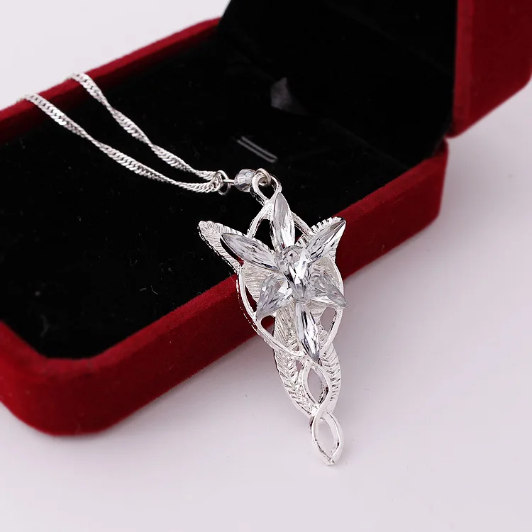 Fashion The Lord Necklace of Arwen Evenstar Pendent Movie Jewelry Crystal Twilight Star Pendent Torque Gift for Women