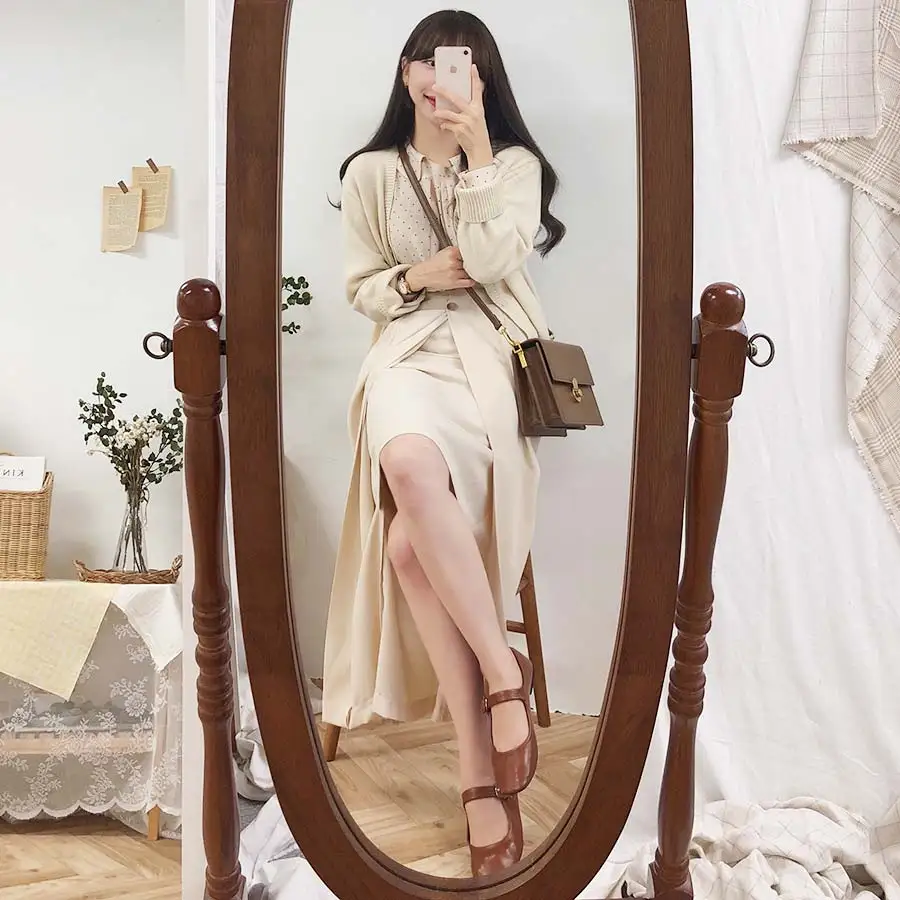 2 цвета s-xl 2019 осень и зима корейский стиль высокая Талия Длинные однотонные юбки