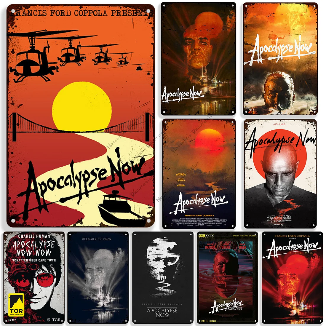 

1979 классический фильм Apocalypse Now декоративная пластина металлический жестяной знак настенная пластина пластины с ретро рисунками для гаража,...
