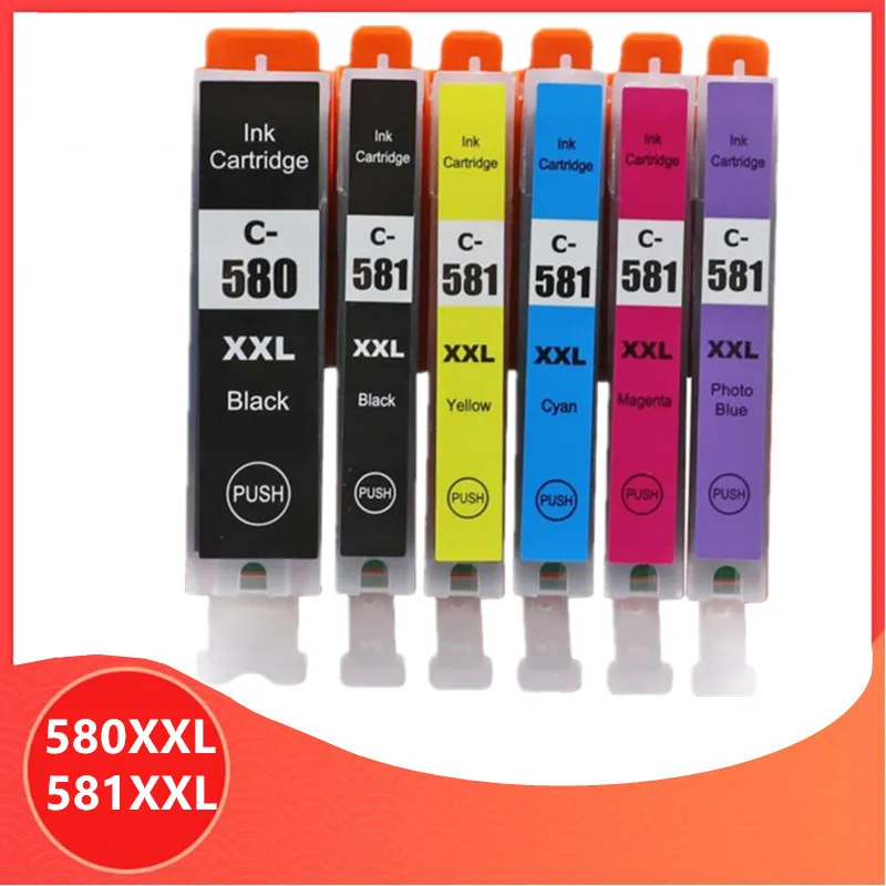6 упаковок PGI580 чернильный картридж PGI 580 CLI 581 XXL для Canon Pixma TR7550 TR8550 TS6150 TS6151 TS8150 TS8151