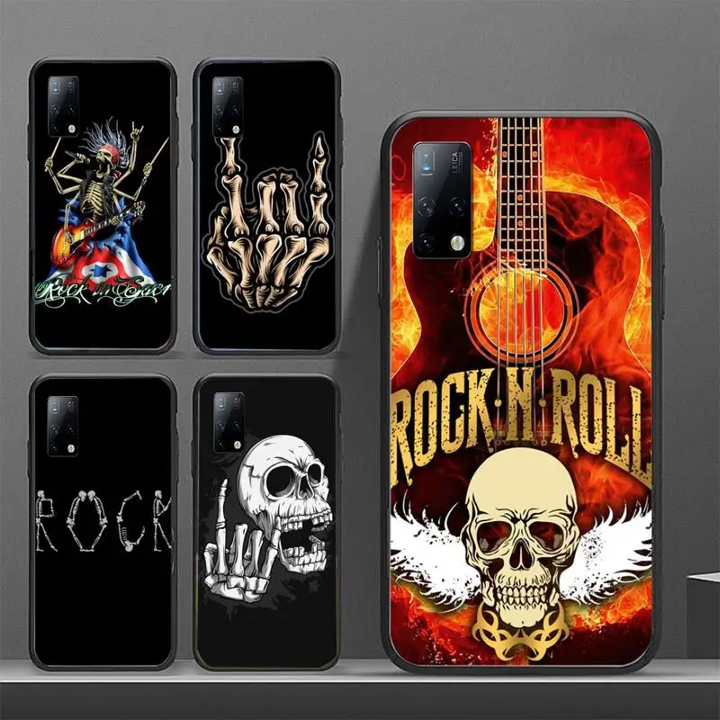 

Rock roll skull black Phone Case for Xiaomi mi6 mi5x mi8 miA1 miA2 mi9 mix2 mi10pro mimax3 Funda coque cover