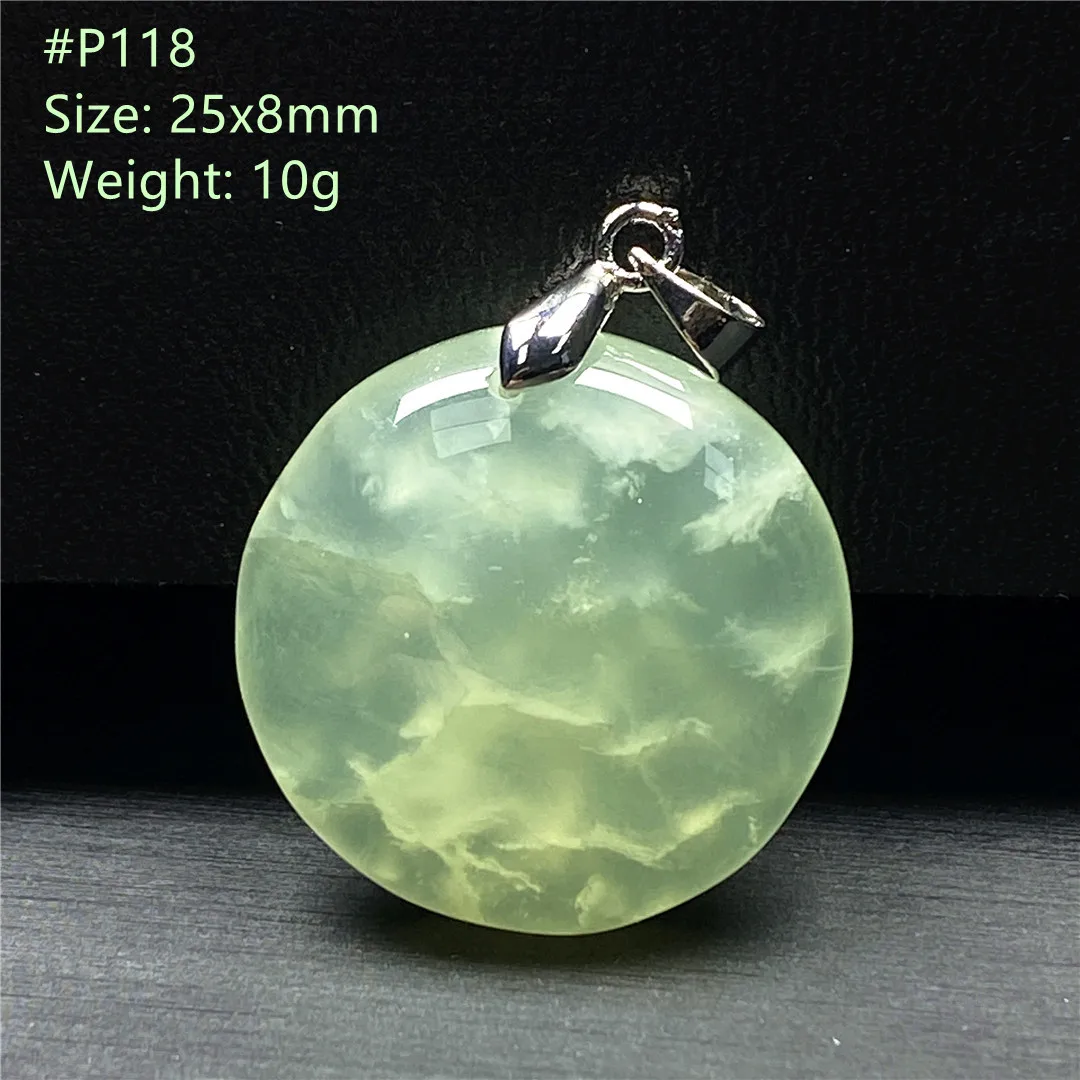 

Top Natural Green Prehnite Stone Pendant Jewelry For Women Men Healing Luck Wealth Crystal 25x8mm Beads Gemstone Silver AAAAA