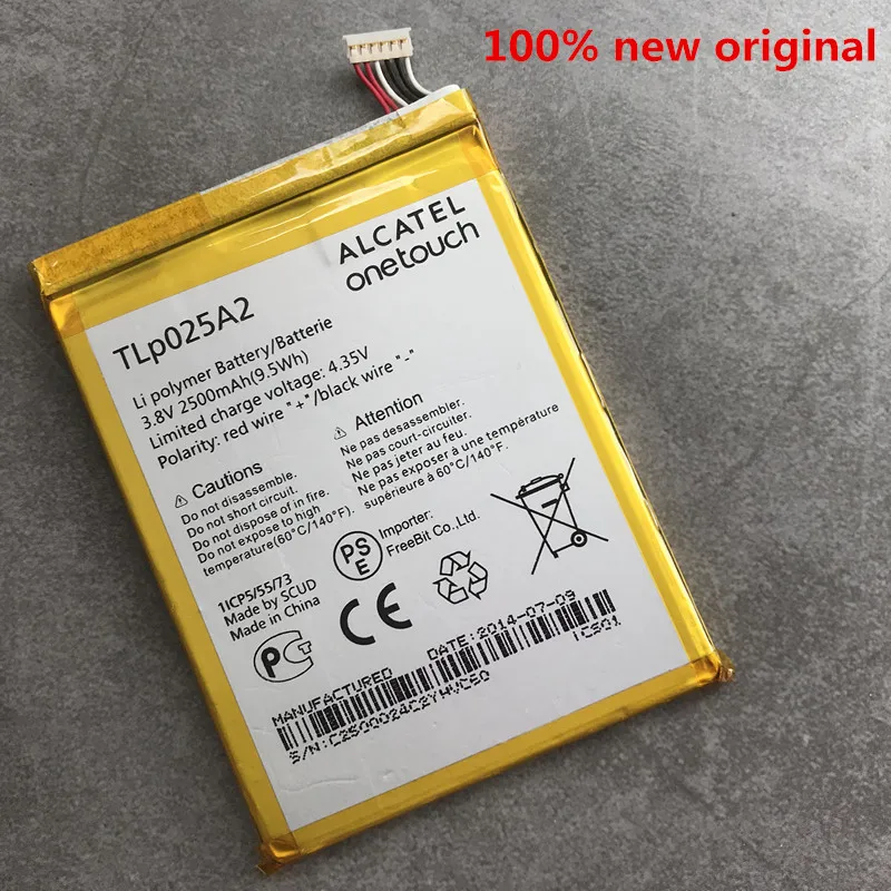 Аккумулятор 2500 мАч для ALCATEL One Touch Pop 2/ 8008D Scribe HD 6040D 6043D 7047 TCL Y710 Y900 TLp025A1 5054 6043 7043 7044