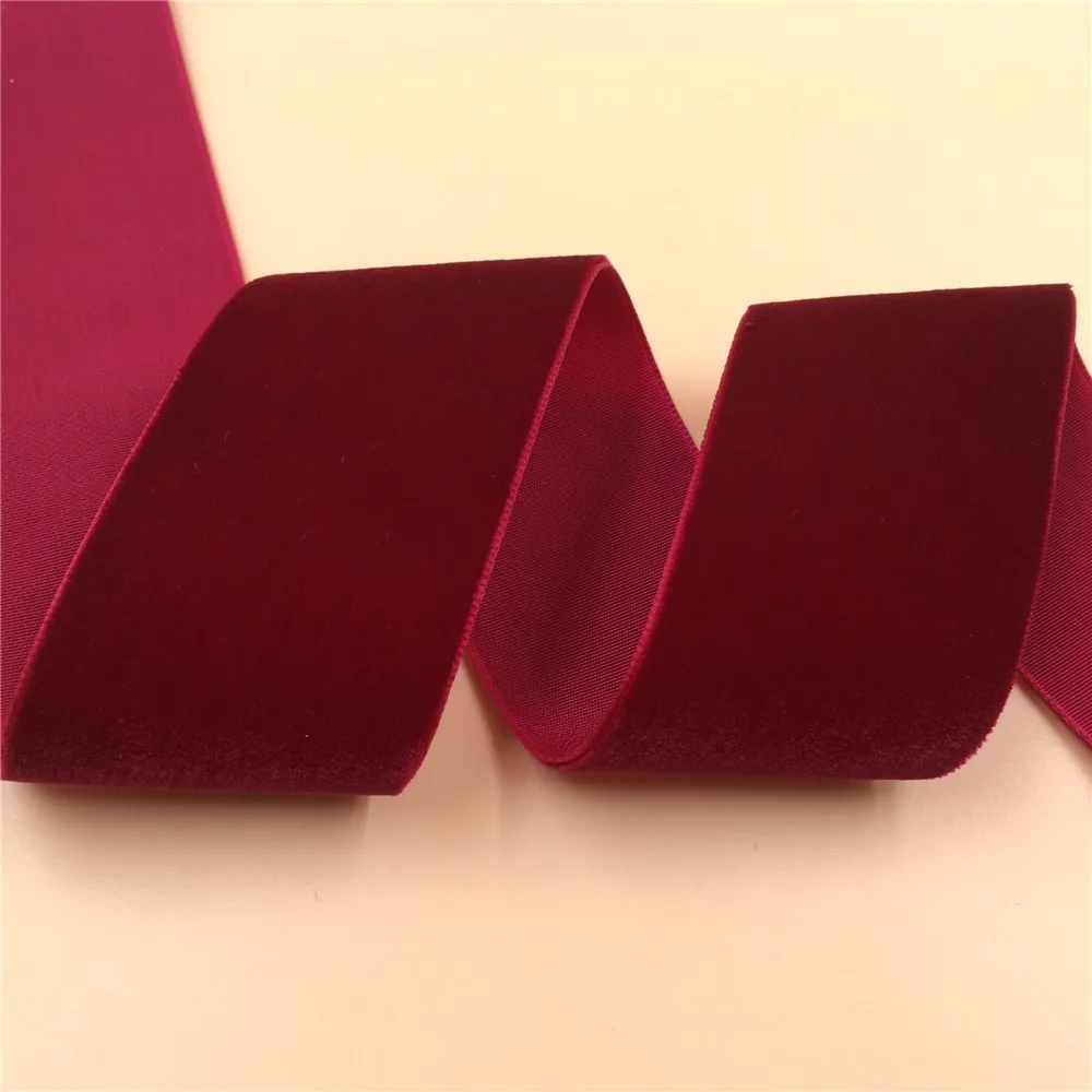 38MM 1/3/5Yards Wine gold black blue Color Single Face Nylon Velvet Ribbon None Stretch Velour Ribbons Webbing DIY Accessories | Дом и сад