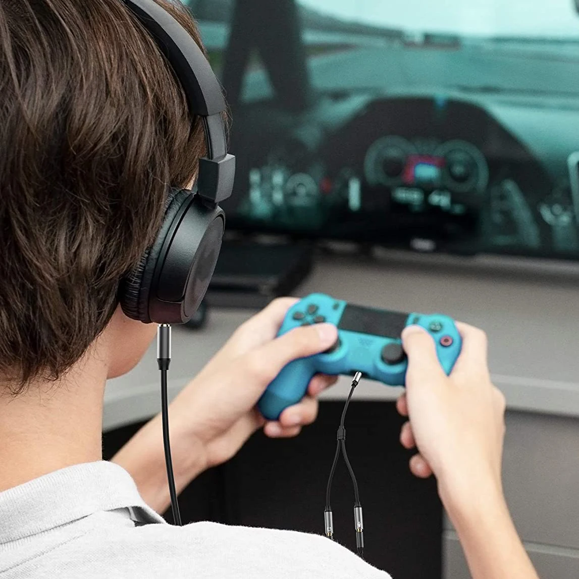 Наушников микрофонный сплиттер 3 5 мм стерео аудио Y кабель мужчины к 2 Женский