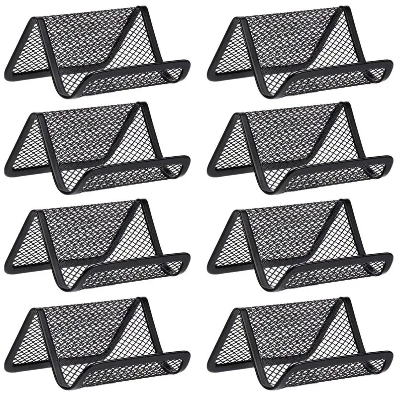 8 шт. в упаковке черный металлический сетчатый держатель для визитных карточек