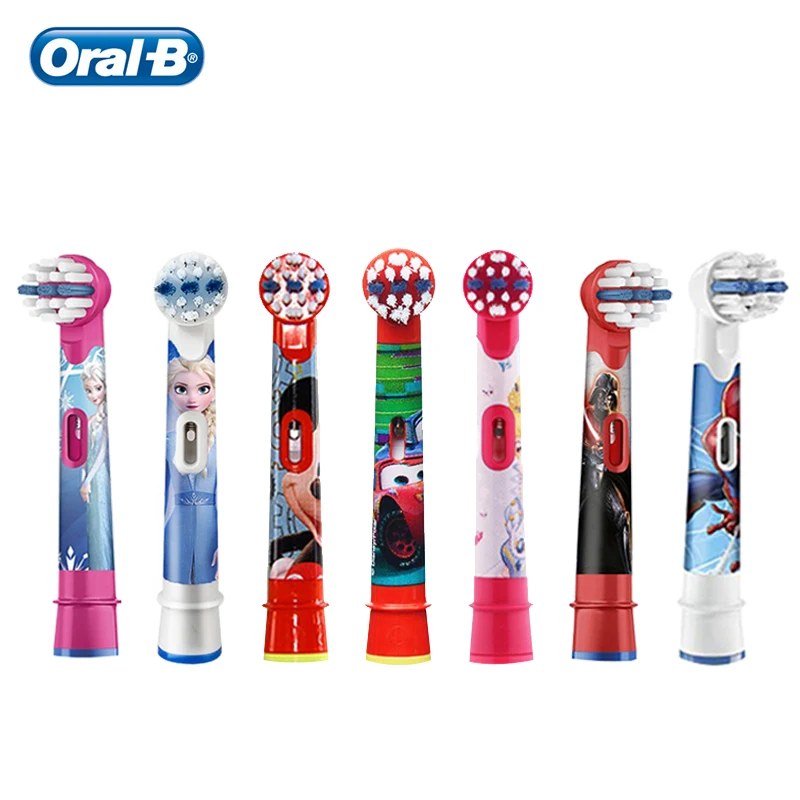 Сменные насадки для зубной щетки Oral-B, Вращающиеся Головки из мягкой щетины, с рисунком Диснея, ЧИСТЫЙ Отбеливающий уход за зубами, резинка для детей