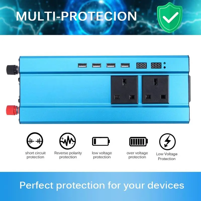 

Modified Sine Wave Voltage DC 12V/24V To AC 110V 1200W 4000W 5000W Car Transformer Power Solar Inverter Adapter Converter
