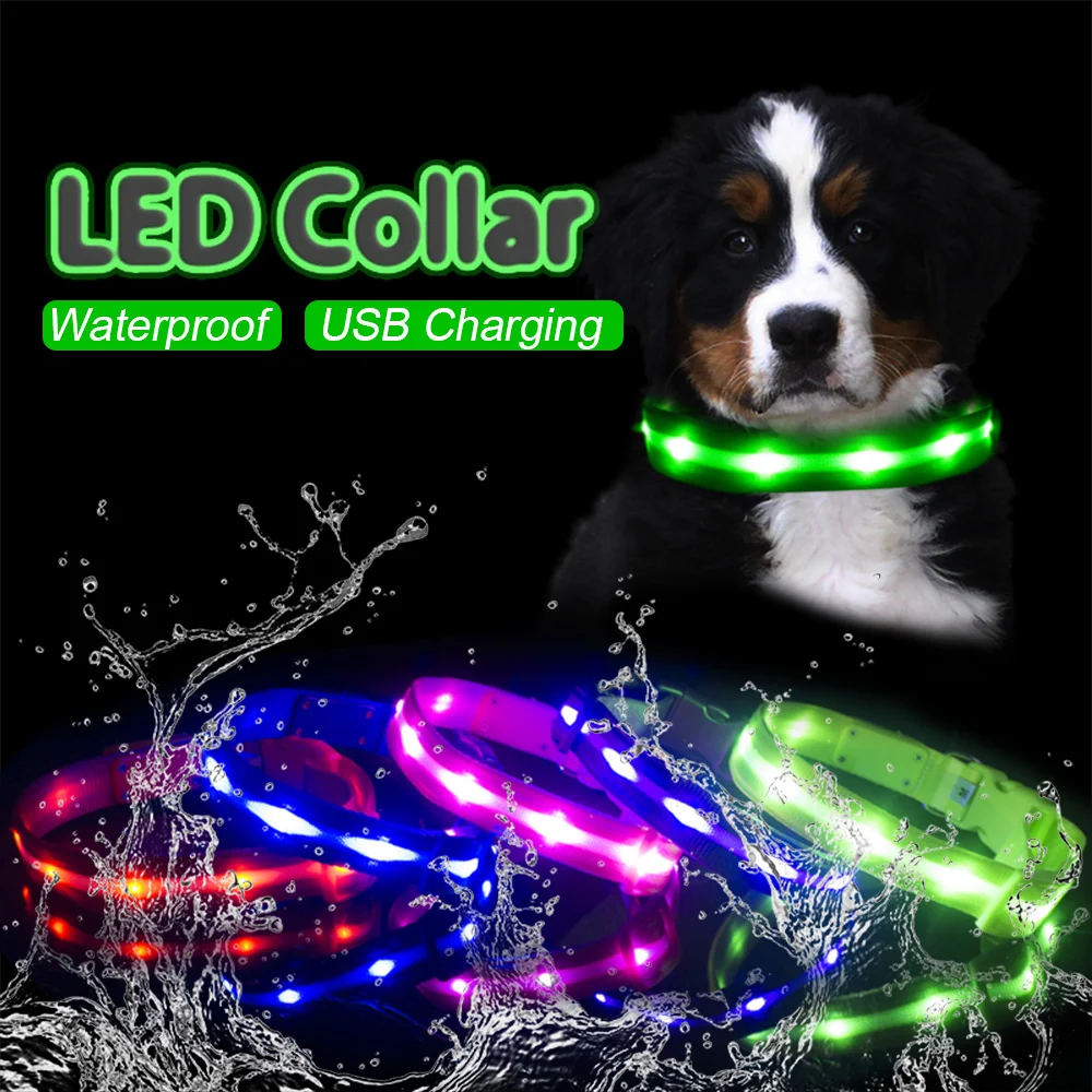 

Dog Christmas LED necklace, ipx7 waterproof, with USB charger, anti loss, pet accessories, dog