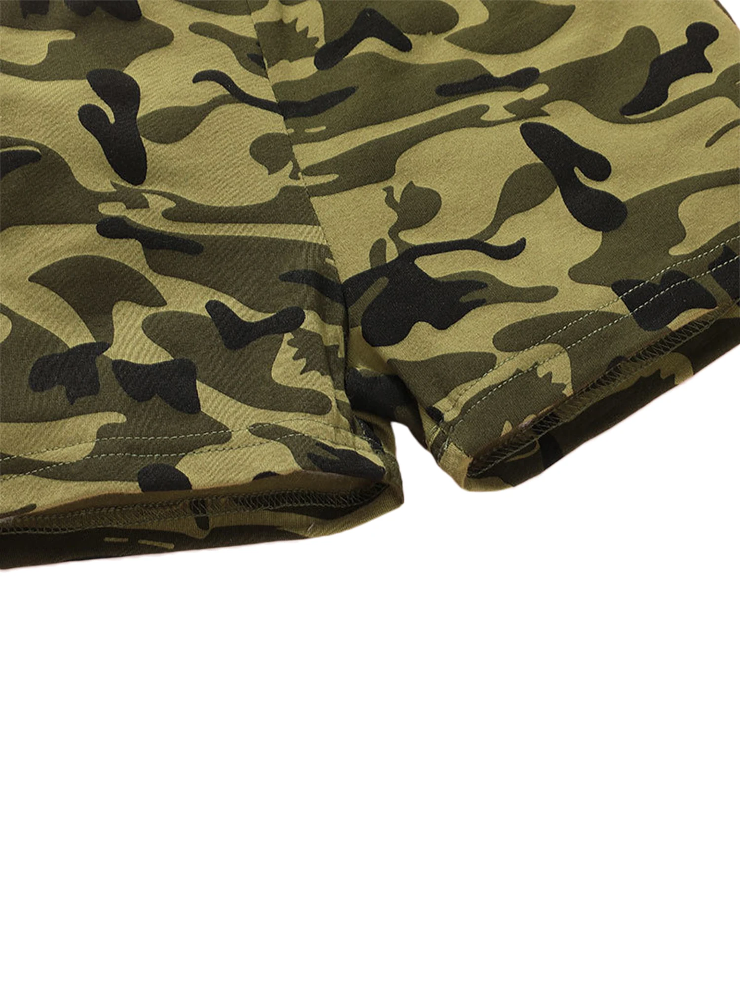 

2Pcs Kids Summer Outfit Girls Camouflage Spaghetti Strap Sleeveless Crop Tops Elastic Waist Shorts