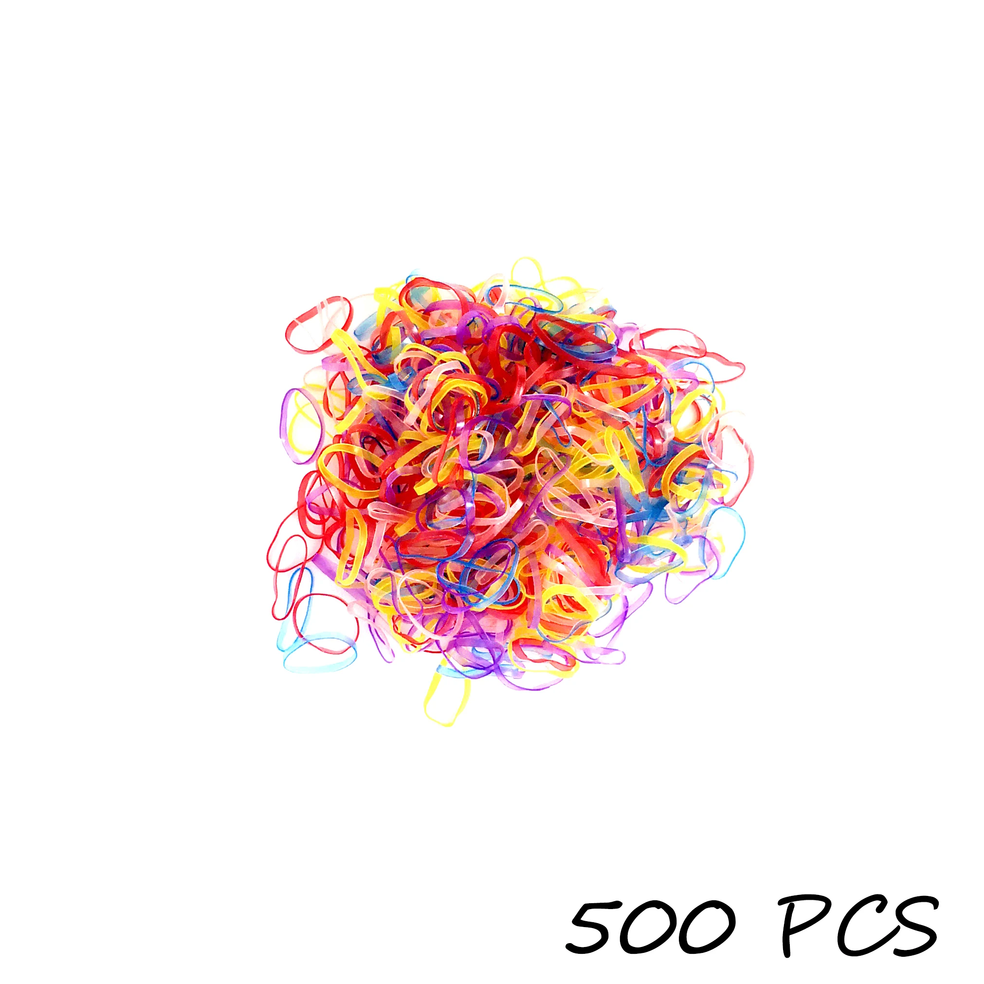 500 шт./лот красочные резинки для девочек детские эластичные волос держатель