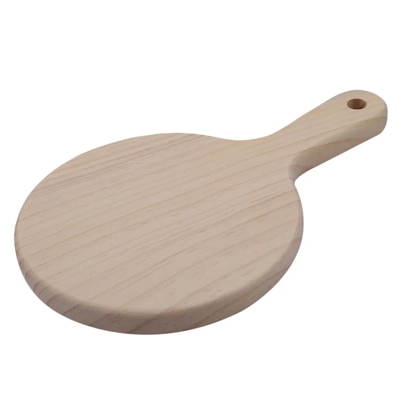 New Wooden Pizza board Round with Hand Baking Tray Stone Cutting Board Platter Cake Bakeware Tools | Дом и сад