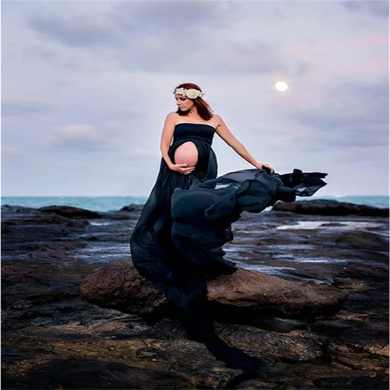 Черно-белые сексуальные платья для беременных фотосессии реквизит фотосъемки