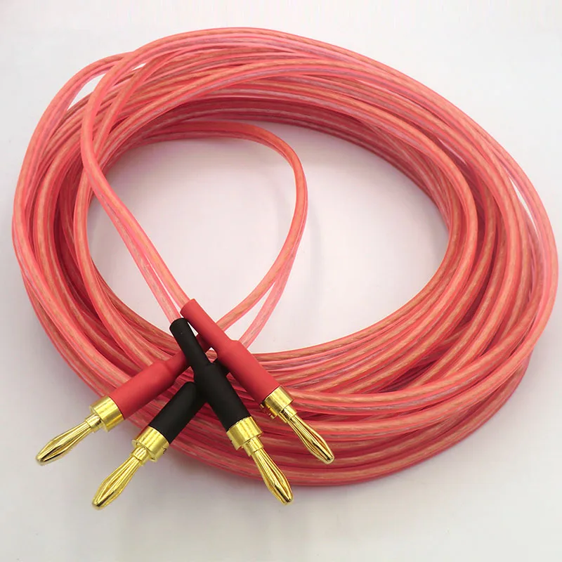 Аудиокабель с банановым штекером из позолоченной чистой меди HIFI качественный