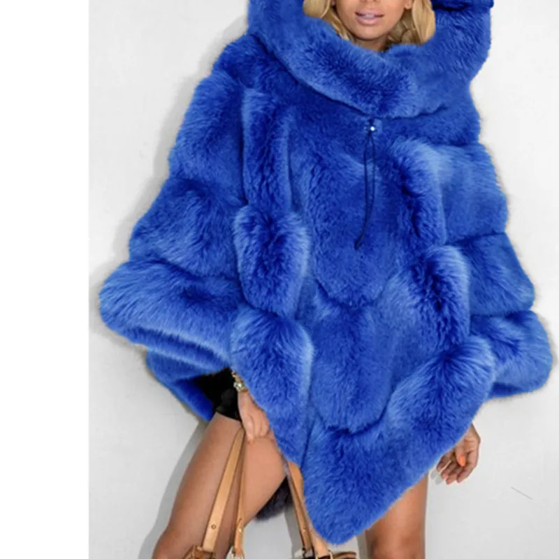 

Faux Fur Jacket Women 2021 New Casual Loose Cardigan Warm Outwear Solid Color Long Elegant Ladies Jacket Coat Plus Size S-5XL