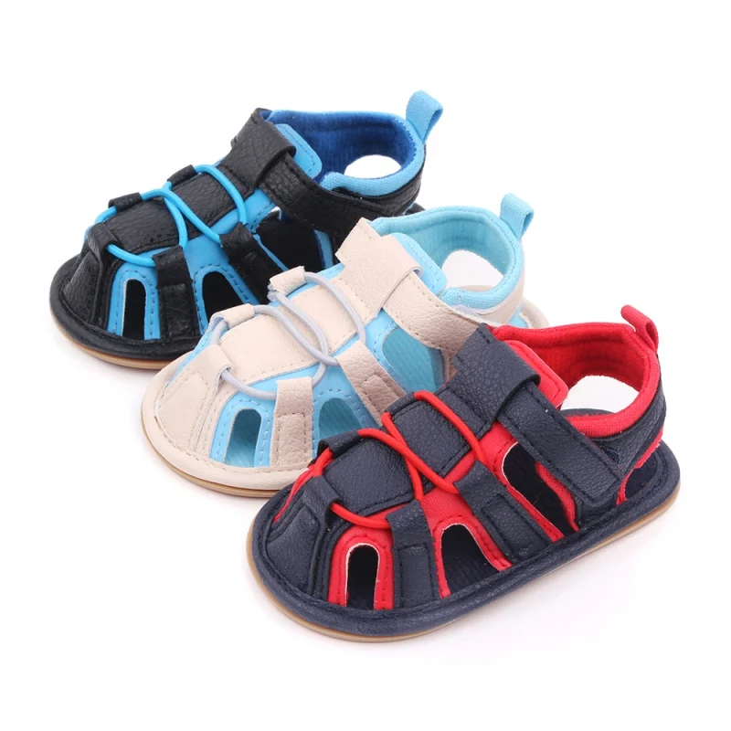 

Summer Infant Baby Boy Shoes Newborn Baby Boy Sandals Toddler Rubber Sole Anit-slip Walkers Kid Shoes First Walkers Size 0-24M