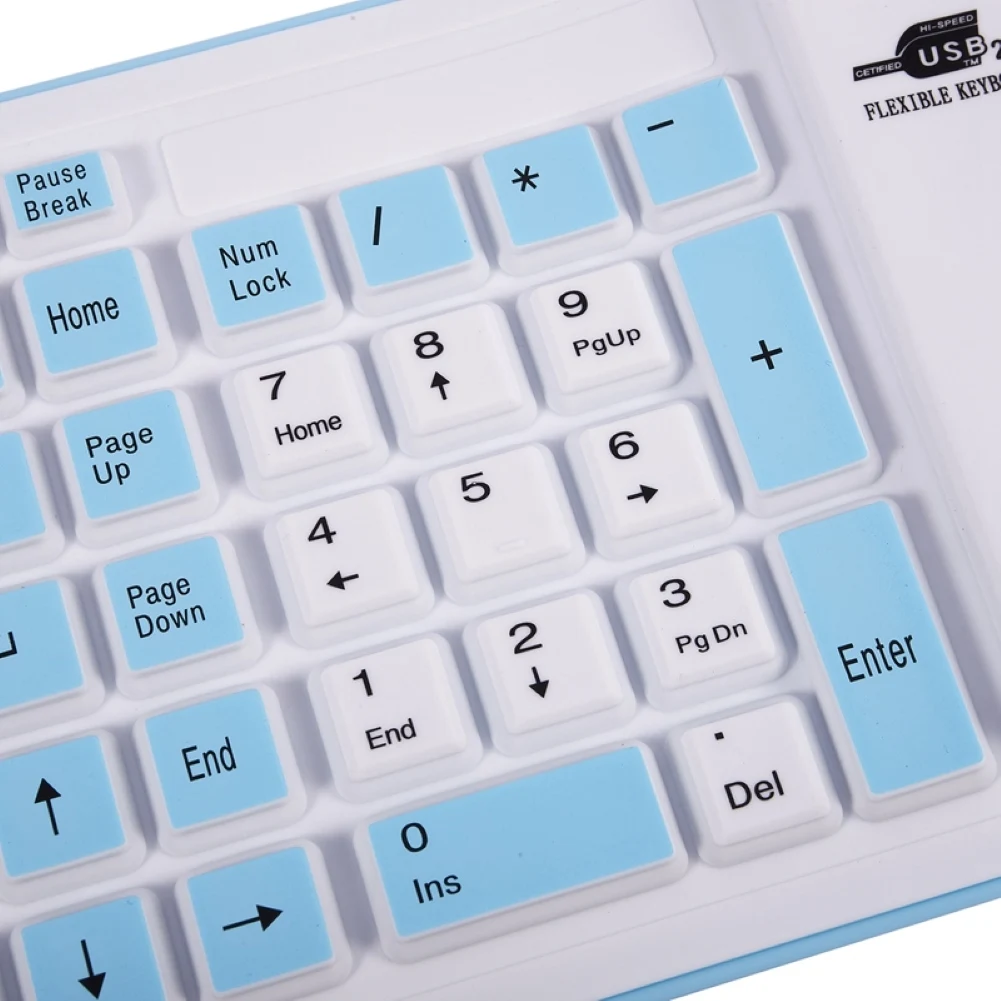

103 Keys Foldable Silicone Keyboard USB Wired Silicon Flexible Soft Waterproof Roll Up Silica Gel Keyboard for PC Laptop
