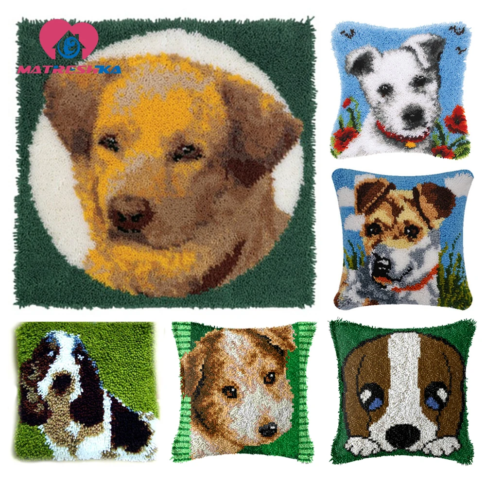 Милая собака ковер вышивка распродажа наборы защелка крючок искусственная