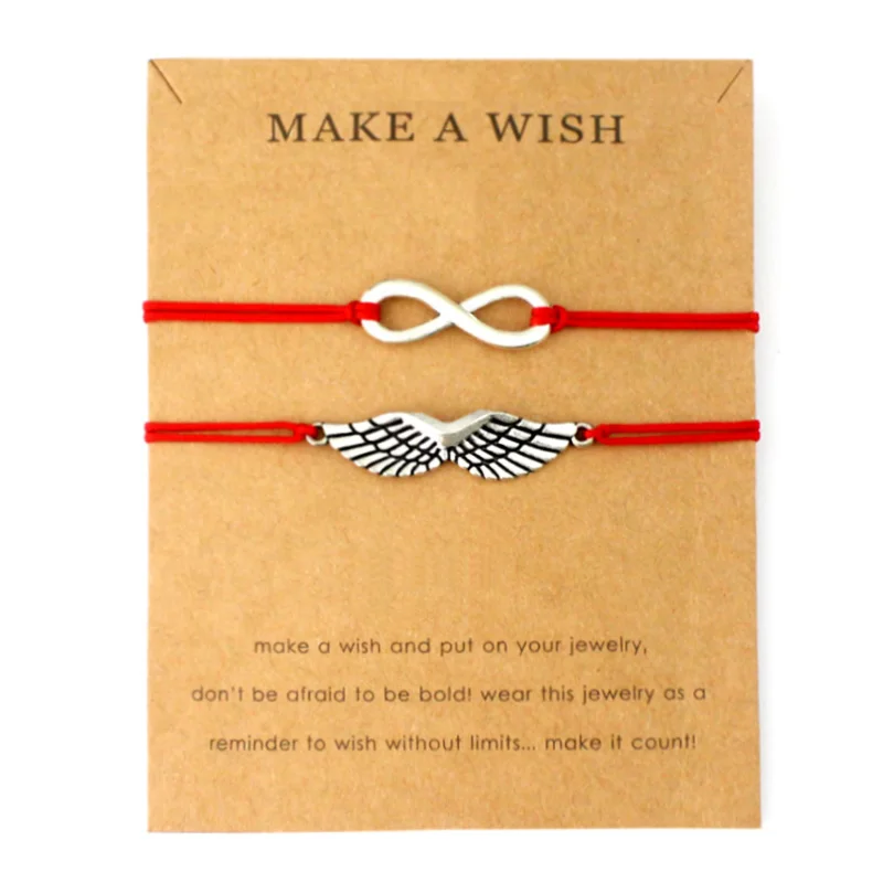Бесконечность Крылья Ангела желание регулируемые браслеты дерево Мир Тай Чи