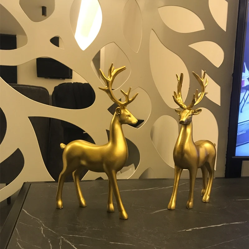 northeuins resin golden deer bull figurines for interior nordic animal ox statue official sculptures home decoration accessories free global shipping
