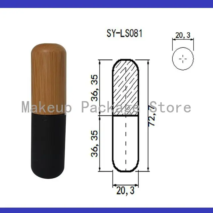 

Free Shipping 10pcs/lot 12.7mm 5g Black Bamboo Lipstick.empty Lipstick Tube with Bamboo Cover