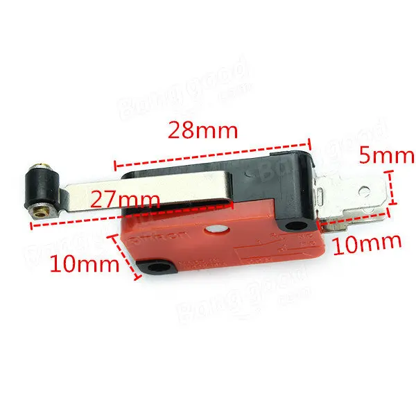 Флуоресцентный микроконцевой выключатель SPDT для рычага с роликом (комплект из 2