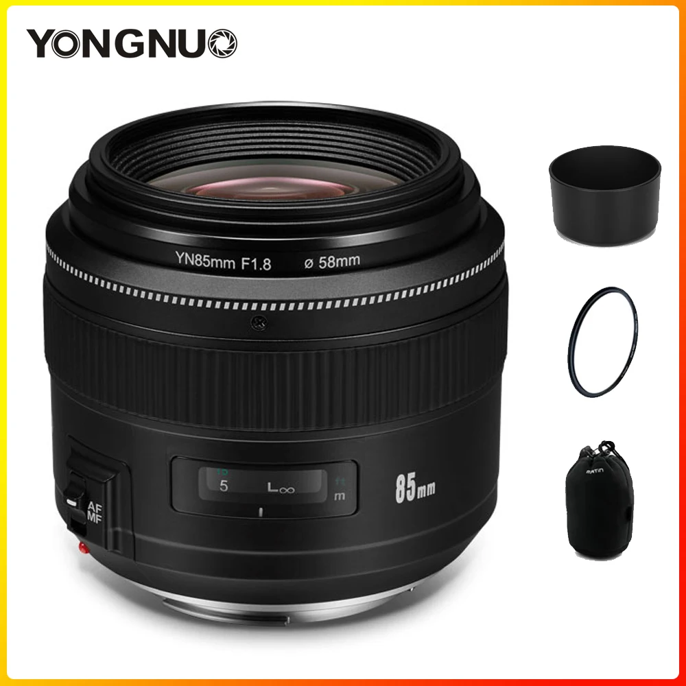 YONGNUO yn85 мм F1.8 AF/MF Стандартный Средний основной фиксированный телеобъектив для Canon